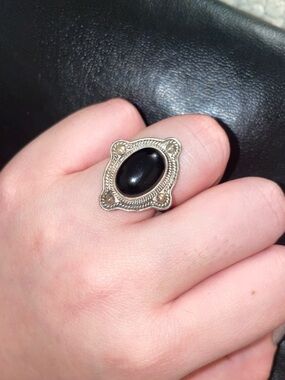 Black Onyx w silver detailing